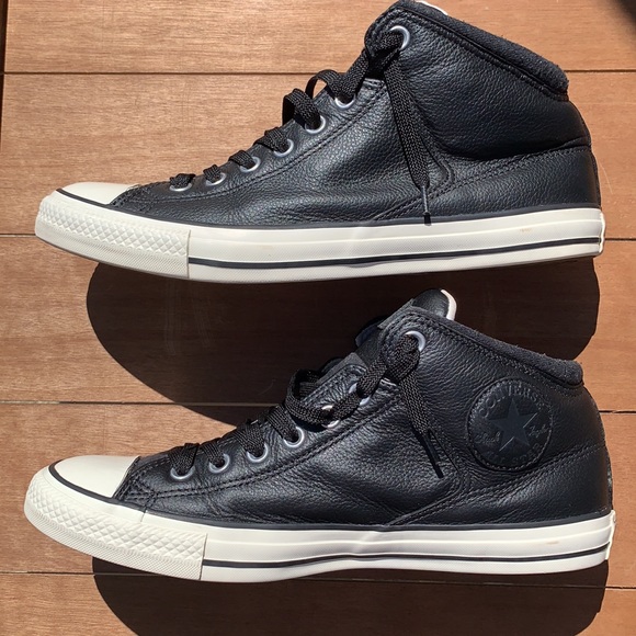 Converse All⭐️Star Chuck Taylor Black Leather   10 - Picture 5 of 11